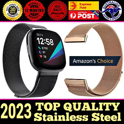 For Fitbit Versa 4 3 2 Sense Watch Band Strap Sports Metal Wristband Replacement • $12.35