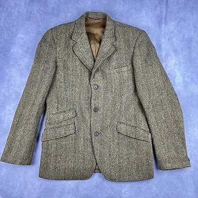 Vintage Harris Tweed Jacket Size 38 Blazer Sportcoat Scottish Wool Handwoven • $49.77