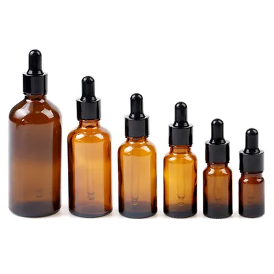 £4.11 • Buy Reagent Eye Dropper Drop Amber Glass Liquid Pipette Bottle Refillable Bottle YI