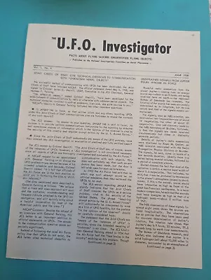 The UFO Investigator Vol. 1 No. 4 June 1958 Signals Jupiter H BOMB In Force • $29.99