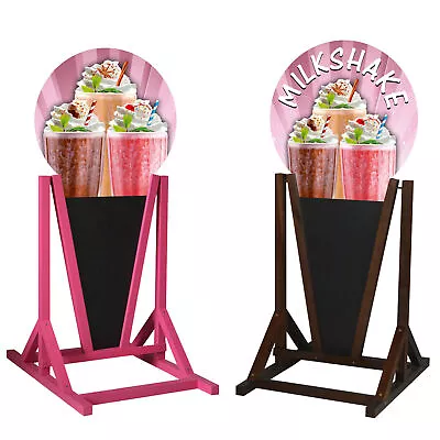 Sidewalk Sign MILK SHAKE Pink A-frame Water Resistant Wooden Pavement Stand • $290