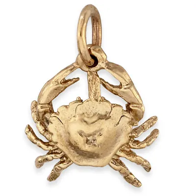 Solid 9ct Gold CRAB (Cancer Zodiac) Pendant Or Charm (Handmade UK) • £110
