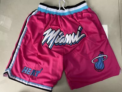 City Edition Miami Heat Basketball Shorts Pants Pink • £22