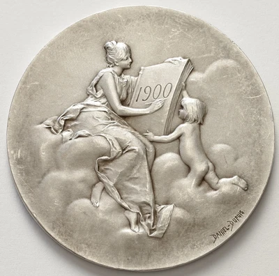 $115.50 • Buy France Monnaie De Paris Woman & Cherub  Silver Medal By Dupuis 50mm 58,2g