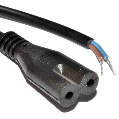 £3.24 • Buy 2m Power Cord C7 Figure 8 Fig Of 8 Lead To Bare End Cable [006148]