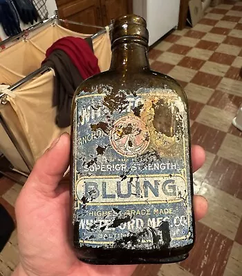 Rare Repurposed Labeled Whiskey Bottle Whiteford Bluing Baltimore MD Dug Ca 1915 • $13.99