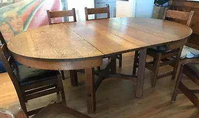 L &JG Stickley 1910 Original Round Or Oval Dining Table Solid Quarter Sawn Oak • $4995