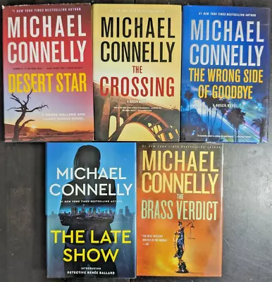 Michael Connelly Hardcover 5 Book Lot HCDJ Late Goodbye Desert Brass Crossing • $15.19