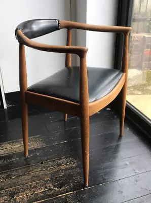 Original Mid Century Danish Arm Chair  Hans Wegner Style  In Oak • £295