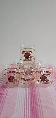 Vintage Set Of 6 Glass Red Skin Tumblers/wine/whiskey 3.25 X3  • $30.99