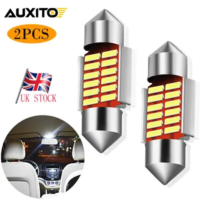 31mm 269 T6.3 Led Xenon White Car Bulbs Sun Visor Vanity Light Lamp Fuse Festoon • £5.49