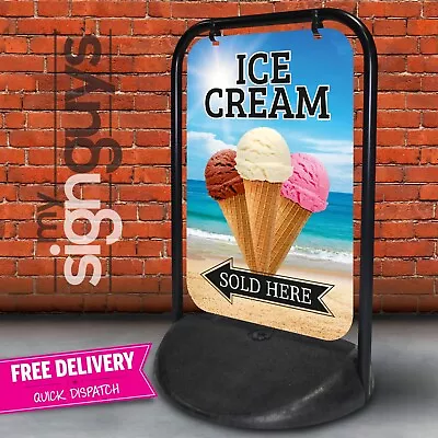 Scoop Ice Cream A Board Pavement Sign Aboard Cafe Catering Ices Swinger 2 • £105.99