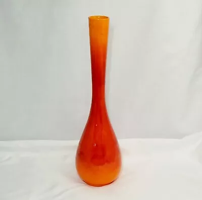 MCM Royal Haeger Red/Orange Art Pottery Vase/ 15.5  Tall Mid Century #R-1915 • $85.50