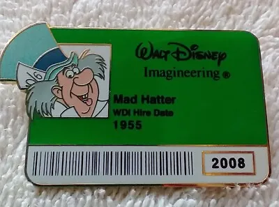 ALICE IN WONDERLAND Disney Pin Mad Hatter ID Badge Series 2 WDI • $29.95