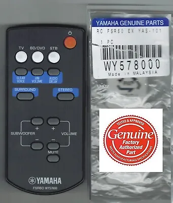 New Genuine Yamaha Soundbar Remote Control FSR60 YAS-101 YAS-101BL ATS-1010 • $12.88