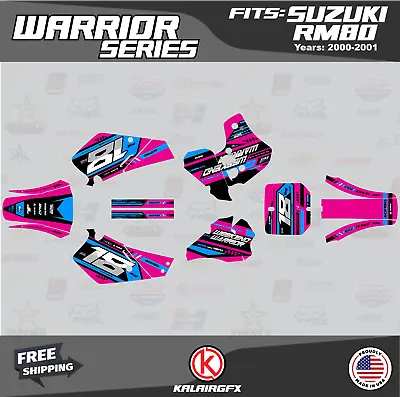 Graphics Decal Kit For Suzuki RM80 (2000-2001) RM80 Warrior Series - Magenta • $54.99