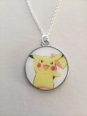 £1 • Buy Pikachu Pokemon Go Character Game Gift Silver Plated Necklace