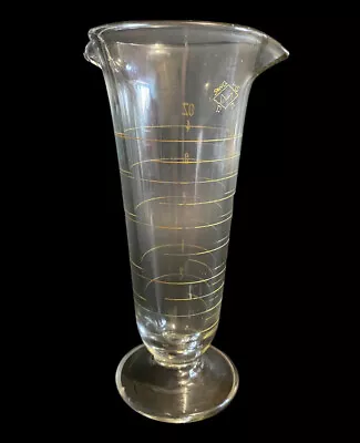 Vintage Pharmaceutical Glass Marked Footed Graduate Laboratory Beaker Apothecary • $55