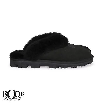 Ugg Coquette Black Women's Suede Sheepskin Slippers Size Us 7/uk 5.5/eu 38 New • $104.99