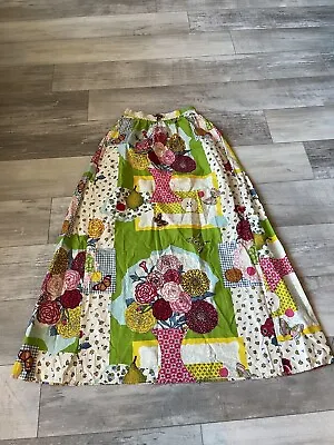 Vintage Floral Maxi Skirt 60s 70s Mod Handmade Amazing! Vibrant Colors • $39.99