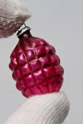 Vintage Glass Tiny Spikes Embossed Outdent Drop Mini Christmas Ornament Japan PK • $30