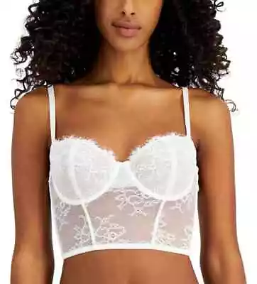 New I.N.C. International Concepts Women's Lace Bustier White Bra Size M • $11.39