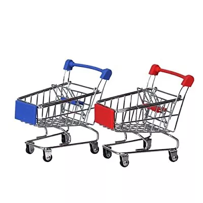 Mini Shopping Cart Toys Trolley Model Toys Tabletop Mini Storage DecorationsB... • $17.79