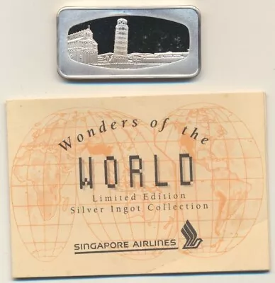 Singapore Airlines: The Leaning Tower Of Pisa Italy 400 Grains 800 Silver Ingot • $39.99