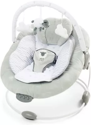 Grey Baby Bouncer Recliner Soothing Music Vibration Lamb Toys • £56.99