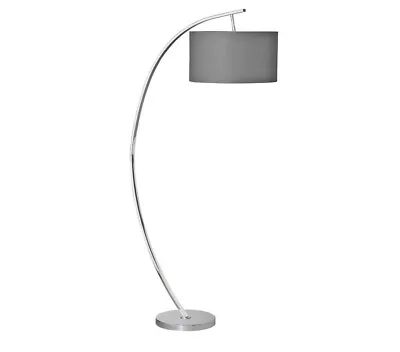 Chrome Arch Floor Lamp Light Grey Shade H160cm - Habitat Clane - Ex Display • £39.99