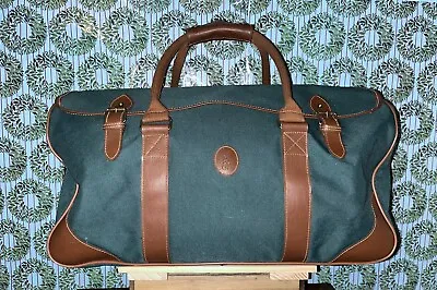 $30 • Buy Vintage Ralph Lauren Polo Green Canvas Large Duffle Bag Weekend Travel Carry On