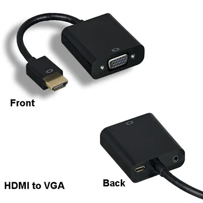 KNTK HDMI 1.3b To VGA Adapter W/ AUX Audio Micro USB Charging 1080p For TV PC • $36.65