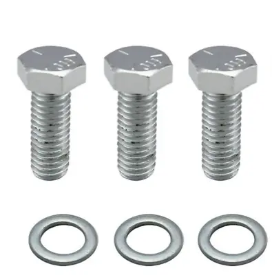 Chrome SB Ford Crank Pulley Bolts ( 3 ) Mustang 1964-73 Bronco 1966-67 260 289 • $10.99
