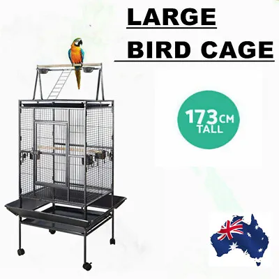 173cm Large Bird Cage Pet Parrot Aviary Stand-alone Budgie Perch Castor Wheels • $135