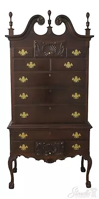 59856EC: CRAFTIQUE 18th C. Style Chippendale Mahogany Highboy • $2095