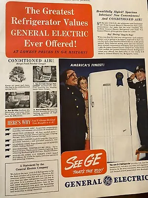 General Electric Refrigerator Full Page Vintage Large Format Print Ad • $1.99