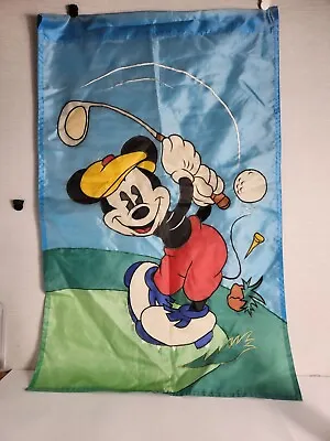 Disney Mickey Mouse Golf Ball Tee Club Applique 28 X44  Porch Yard Flag • $34.99