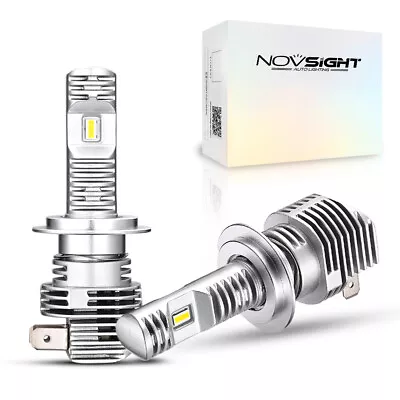 NOVSIGHT H7 LED Headlight Bulbs Kit 12000LM 50W Xenon White Replace Beams 6000K • £22.99