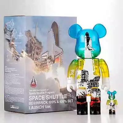 Bearbrick 400% & 100% Shuttle Launch Set Medicom Be@rbrick Stunning Colors • $260