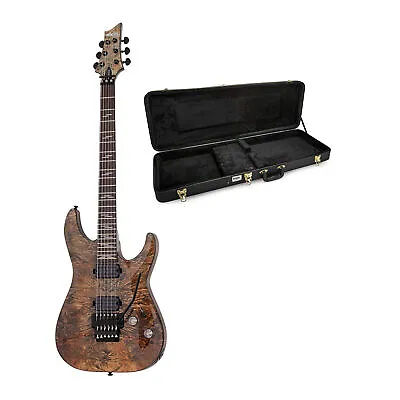 $609 • Buy Schecter Omen Elite 6 FR Electric Guitar Black Charcoal With Hard Shell Case