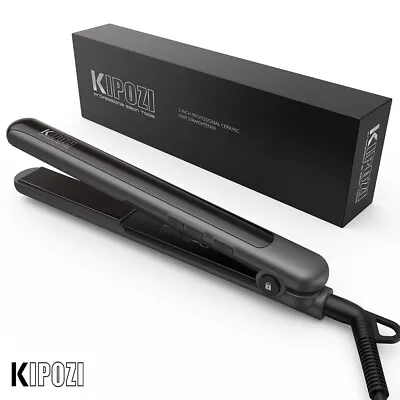 KIPOZI 1In Hair Straightener 2 In 1 Hair Curler Ceramic Portable Fast Heating • £27.99