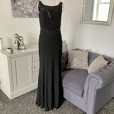 £30 • Buy BNWT Black Encrusted Backless Prom Formal Cocktail Occasion Maxi Dress L 12-14