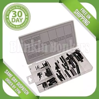 120pc Roll Pin Assortment Spring Tension C Split Bar Black Metal Machinery Pins • £6.49