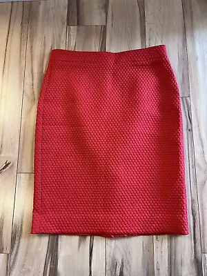 J. Crew Women’s #2 Pencil Skirt Red Waffle Texture Size 4 • $18