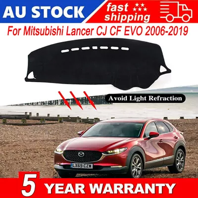 Black Sun Dash Mat Pad Dashboard Cover For Mitsubishi Lancer CJ CF EVO 2006-2019 • $26.99