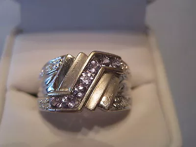 Laura Ramsey Tanzanite & Diamond 14k White Gold Designer Ring • $575