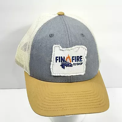 Fin & Fire Fly Shop Fly Fishing Embroidered Patch Snap Back Trucker Cap • $29.99