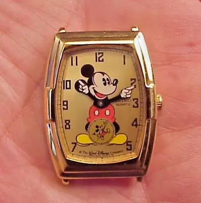 RARE Salesman Sample NOS Empty Seiko Mens Wrist Watch Mickey Mouse 2K03-5009 • $30