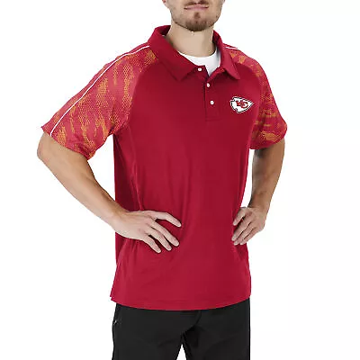 Zubaz NFL Men's Kansas City Chiefs Elevated Field Polo W/ Viper Print Accent • $38