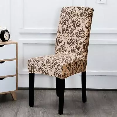 Beige Floral Damask Pattern Dining Chair Cover Slipcover • $8.99